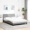 vidaXL Estructura de cama sin colch&oacute;n Hanko tela gris claro 140x190 cm