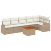 vidaXL Conjunto de sof&aacute;s de jard&iacute;n 7 uds. Beige y Crema