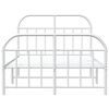 vidaXL Estructura cama sin colch&oacute;n con estribo metal blanco 120x200 cm