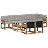 vidaXL Conjunto de sof&aacute;s de exterior 9 pcs Gris Natural y Claro