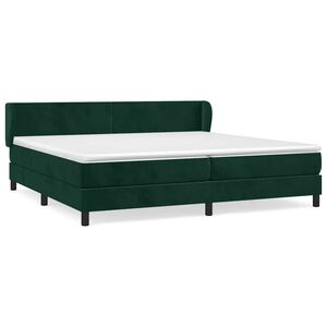 vidaXL Cama box spring con colch&oacute;n terciopelo verde oscuro 200x200 cm