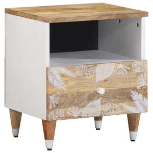 vidaXL Mesita de noche de madera maciza de mango 40x33x46 cm