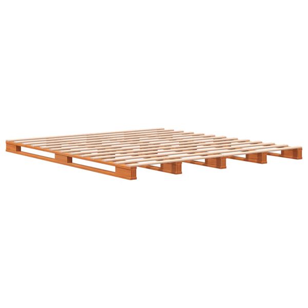 vidaXL Cama de palets madera maciza de pino marr&oacute;n cera 180x200 cm