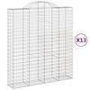 vidaXL Cestas de gaviones 13 uds forma de arco hierro 200x50x220/240cm