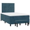vidaXL Cama box spring con colch&oacute;n terciopelo azul oscuro 120x200 cm