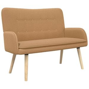 vidaXL Sof&aacute; de 2 Plazas Beige 115 x 61 x 87 cm Boucl&eacute;