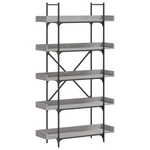 vidaXL Librer&iacute;a 5 estantes madera gris Sonoma 100x33x180,5 cm