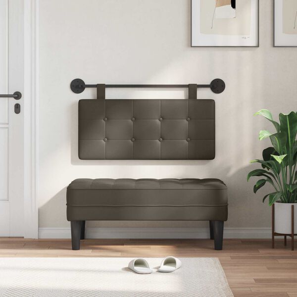 vidaXL Cabecera Colgante Gris 100 x 55 x 5 cm Cuero sint&eacute;tico