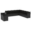 vidaXL Set de sof&aacute;s de jard&iacute;n 11 pzas y cojines rat&aacute;n sint&eacute;tico negro