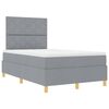 vidaXL Cama Box Spring LED con colch&oacute;n Gris Claro 120 x 200 cm tela