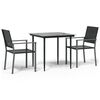 vidaXL Juego de comedor para jard&iacute;n 3 piezas rat&aacute;n sint&eacute;tico y acero