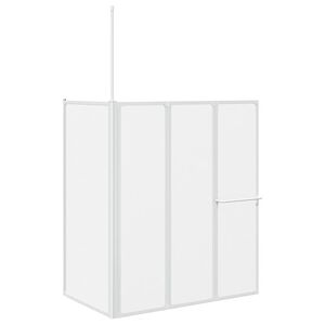 Mampara de ducha de pared en forma L 4 paneles plegables 70x120x137 cm