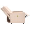 vidaXL Sill&oacute;n reclinable de masaje de 3 plazas tela crema
