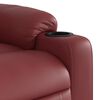 vidaXL Sillón elevable eléctrico cuero artificial rojo tinto