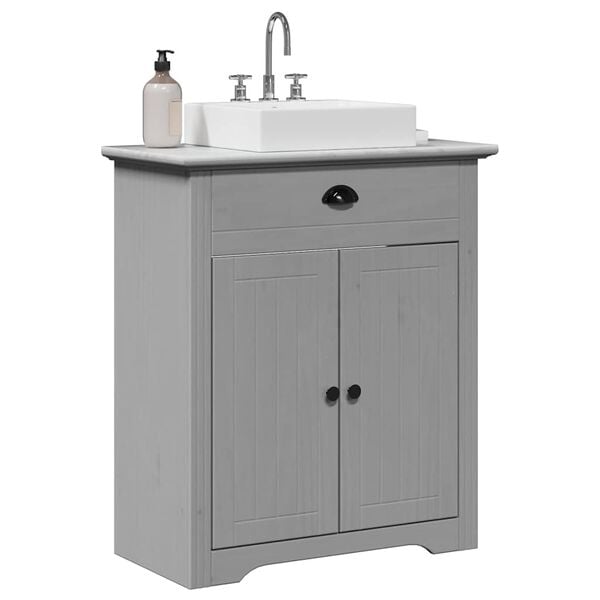 vidaXL Mueble de lavabo de ba&ntilde;o BODO gris 70x35x80 cm