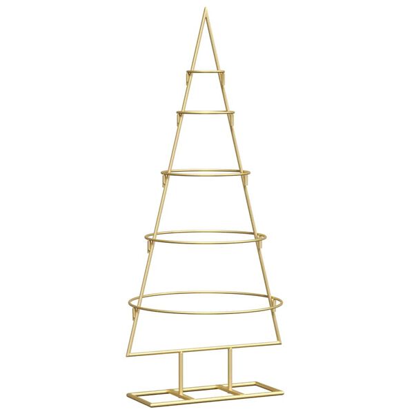 vidaXL &Aacute;rbol de Navidad de metal con soporte Dorado 90 cm