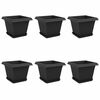 vidaXL Macetas 6 pcs Negro 28,5 x 28,5 x 22 cm Pl&aacute;stico