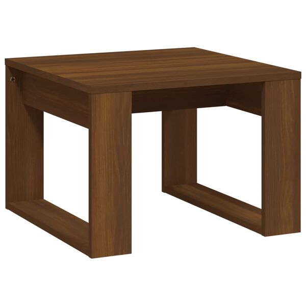 vidaXL Mesa auxiliar madera contrachapada marr&oacute;n roble 50x50x35 cm