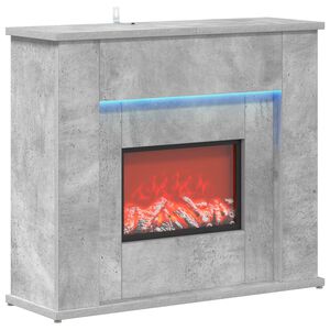 vidaXL Chimenea con tira LED Hormig&oacute;n 63 x 20 x 54,5 cm