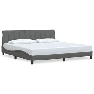 vidaXL Estructura de cama sin colch&oacute;n Hanko tela gris oscuro 200x200 cm