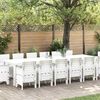 vidaXL Conjunto de Comedor de Jardín 15 pcs Blanco Ratan Polt
