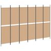 vidaXL Divisor de habitaci&oacute;n de 6 paneles Beige 300 x 200 cm Tela