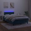vidaXL Cama box spring colch&oacute;n y LED terciopelo azul oscuro 120x190 cm