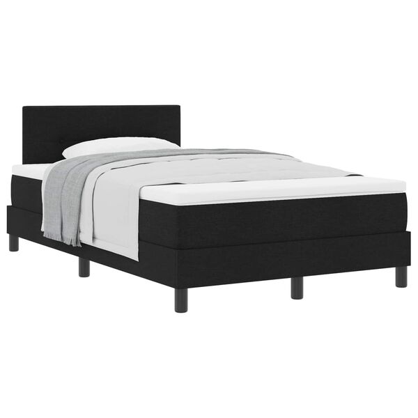 vidaXL Cama tipo Box Spring con cabecera Negro 120 x 190 cm tela