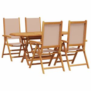 vidaXL Conjunto de Comedor de Jard&iacute;n 5 pcs Taup&eacute;