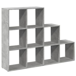 vidaXL Librer&iacute;a divisora 3 niveles madera gris 137,5x29x103,5 cm