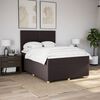 vidaXL Cama box spring con colch&oacute;n tela marr&oacute;n oscuro 140x190 cm