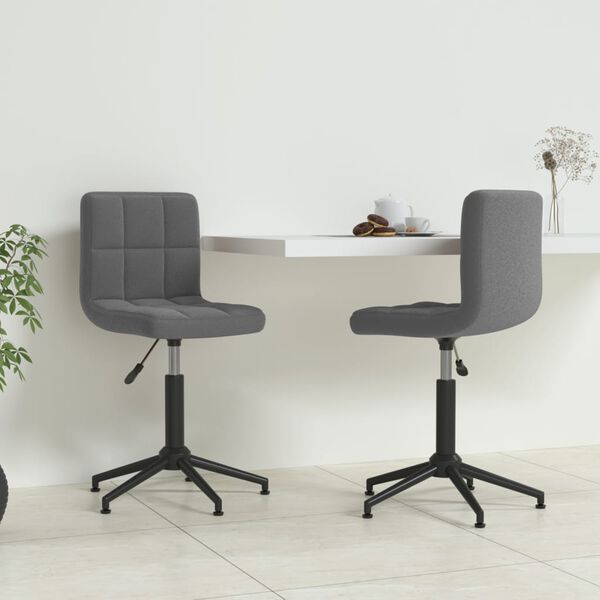 vidaXL Sillas de comedor giratorias 2 unidades terciopelo gris oscuro