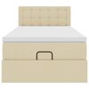 vidaXL Cama otomana con colch&oacute;n de tela color crema 100x200 cm