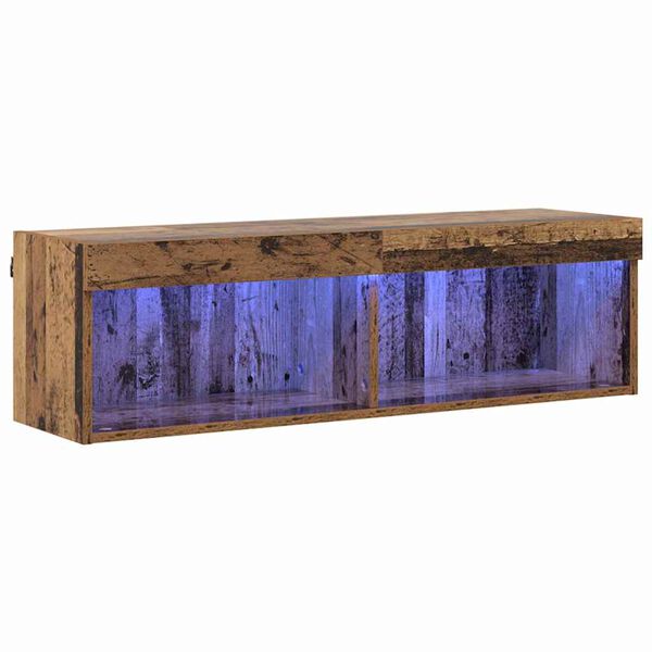 vidaXL Conjunto de mueble de TV con LED Madera Vieja 100 x 30 x 30 cm