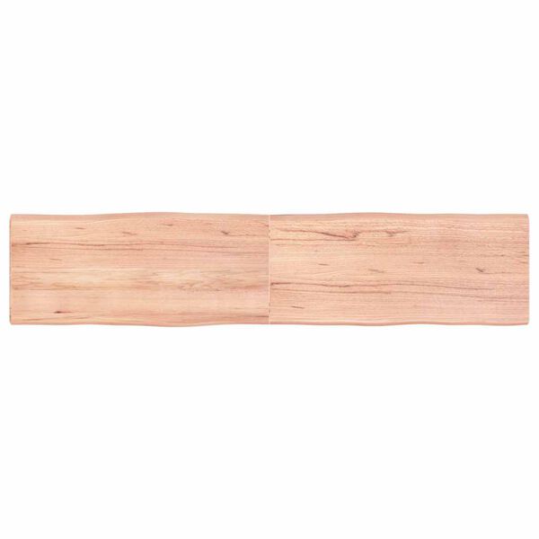 vidaXL Tablero mesa madera tratada borde natural marr&oacute;n 180x40x(2-4)cm