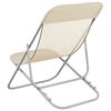 vidaXL Silla de playa plegable 2 uds acero recubierto textilene crema