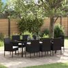 vidaXL Conjunto de Comedor de Jard&iacute;n 9 pcs Negro rat&aacute;n sint&eacute;tico