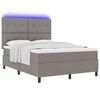 vidaXL Cama tipo Box Spring con colch&oacute;n Taup&eacute; 160 x 200 cm tela