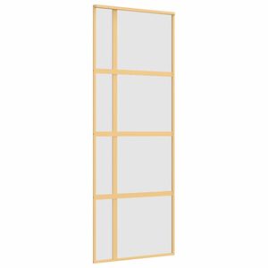 vidaXL Puerta corredera dorada vidrio ESG esmerilado aluminio 76x205cm