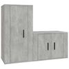 vidaXL Set de muebles de TV 2 pzas madera contrachapada gris hormig&oacute;n