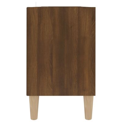 vidaXL Mueble de TV patas de madera maciza marrón roble 103,5x30x50 cm