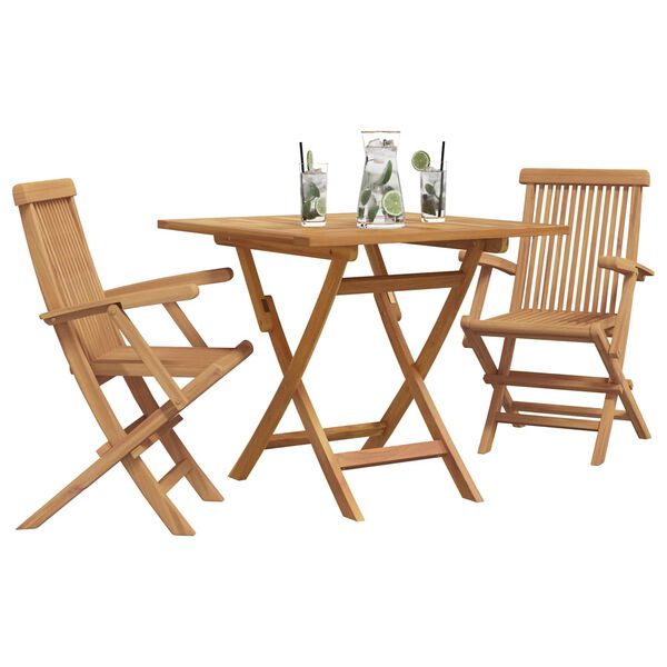 vidaXL Conjunto de Comedor de Jardín 3 pcs Marrón