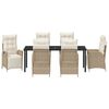 vidaXL Conjunto de Comedor de Jard&iacute;n 7 pcs Beige rat&aacute;n sint&eacute;tico
