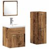 vidaXL Juego de muebles de ba&ntilde;o con puerta 3 pcs Madera envejecida