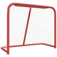 vidaXL Portería de hockey poliéster rojo y blanco 183x71x122 cm