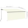 vidaXL Toldo manual retr&aacute;ctil con persiana color crema 3x2,5m
