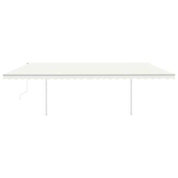 vidaXL Toldo autom&aacute;tico con LED sensor de viento crema 6x3 m