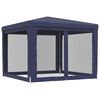 vidaXL Carpa para fiestas con 4 paredes de malla HDPE azul 3x3 m