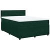 vidaXL Cama box spring con colch&oacute;n terciopelo verde oscuro 140x200 cm