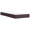 vidaXL Cama box spring con colch&oacute;n tela marr&oacute;n oscuro 100x200 cm